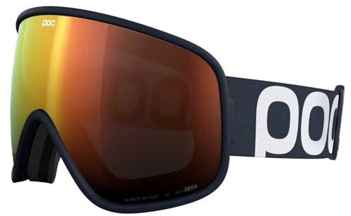 POC Vitrea WF - Skibrille für optimale Sicht auf der Piste und mit vollständigen UV Schutz (UV400), Apatite Navy/Partly Sunny Orange