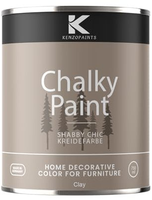 Contura KenzoPaints Kreidefarbe Möbel Farbe 750ml. Trend Farbtöne 2025 Möbellack Holz- Lack Shabby Chic Matt (Clay, 750ml.)