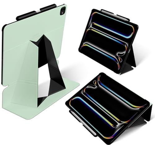 MOFT Case for iPad Pro 11 inch (M4 2024), Ultra Slim Smart iPad Case with Detachable Pencil Holder, 4 Adjustable Angles, Auto Wake/Sleep, MOVAS Vegan Leather (Peppermint)