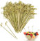 200pcs Bamboo Cocktail Picks Toothpicks,Cocktail Sticks,Natural Bamboo Knot Skewers,Mini Food Sticks,Bamboo Skewers,Fancy Tooth Picks for Food Decoration Skewers Cocktail Drinks Fruit Parties (12cm)