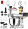 8-in-1 Stand Mixer,8L Fermentation Electric Kitchen Mixer, 6 Speed Tilt-Head with Stainless Steel Bowl and LED Display,1.5L Glass Jar, 1500w Food Mixers For Baking, with 3 Types Of Mixers silver