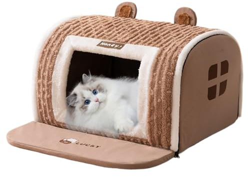 Lit pour chien Cave, lit de caverne pour chien, maison, chien chat cave lit confortable chaleur douce maison lavable en machine pour chiot de petites gouttes