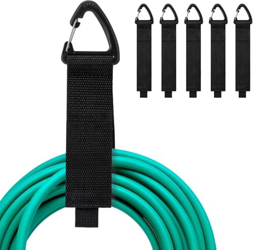 6er Pack Klettband mit Öse mit dreieckiger Schnalle, Organizer Flexible Klettbänder zum Aufhängen an Wänden für Kabel, Drähte, Seile, Schläuche, Organisation für Haus, Garage, Werkstatt