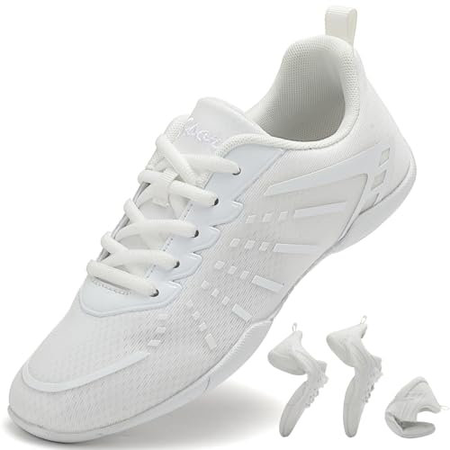 Kvwqoty Cheerleader Schuhe Kinder Cheerleading Gymnastik Training Sneaker Mädchen Damen Flexibel Cheer-Schuhe Tanzschuhe Leicht Jazz Yoga Walkingschuhe Jugend Damen Weiße 38