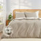 Duvetnova Bettwäsche 200x200 Beige Baumwolle 3 teilig Superweiche 100% Vorgewaschene Baumwolle mit Leinenstruktur ÖKO-TEX 2x2m Bettwäsche 1 Bettbezug 200x200+2 Kissenbezüge 80x80 mit Reißverschluss