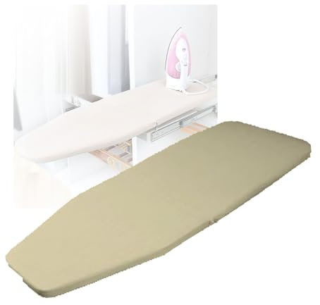 Planche à Repasser rétractable, Pliable et escamotable, montée sur Armoire, Peu encombrante, Facile à Installer, pour Chambre, vestiaire, Maison, Appartement, buanderie (Beige)