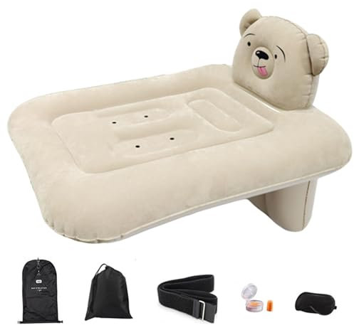 SunaOmni Kleinkind -Flugzeugbett, atmungsaktives aufblasbares Kleinkindbett mit Pumpengurt, Sicherheitsgurt und Reisetasche, tragbar für Auto, Flugzeug, Reisen, Camping