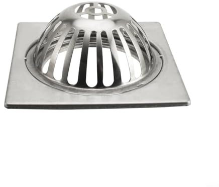 Grondaie in acciaio inox, protezione per grondaie, protezione dalle foglie, protezione dalle foglie, per scarico del tetto piano, tubo di scarico (quadrato 5 pollici)