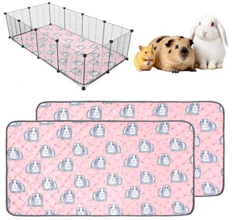2 Stück 60x45cmpipipads meerschweinchen, Pads für Meerschweinchen | Hamsterkäfigmatte, Rosa, Ideal Für Käfig, Sofa Und Autositz, Perfekt Für Hamster Und Kleine Haustiere
