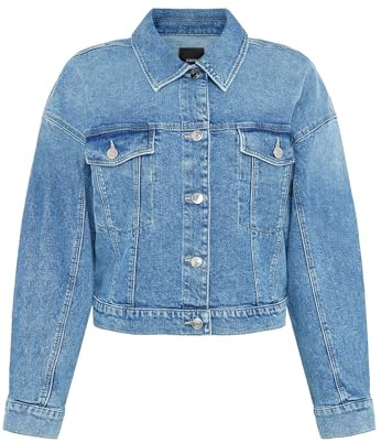 zero Damen Jeansjacke kurz mit Knopfleiste