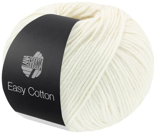 LANA GROSSA Easy Cotton | Multifile Baumwollmischung | Handstrickgarn aus 50% Baumwolle & 50% Polyacryl | 50g Wolle zum Stricken & Häkeln | 123m Garn FB 2