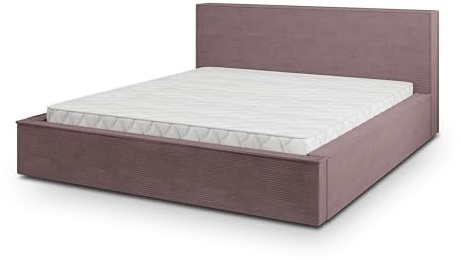Masseno Polsterbett CELORA P 120x200 cm, Doppelbett, Bettkasten, Stauraum, Lattenrost Und Kopfteil - Wrzosowy, POSO 130