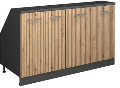 Vicco Dachschrägenschrank-Set Rion, Artisan-Eiche/Anthrazit | B140 x T60 cm, 2er Set, platzsparend für Dachschrägen