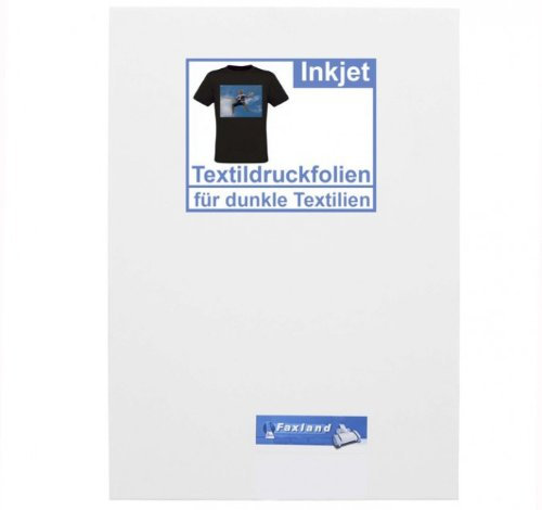 Faxland A3 T-Shirt Folie 5x, dunkle Textilien bedrucken - mit Inkjet Bügelfolie Transferfolie