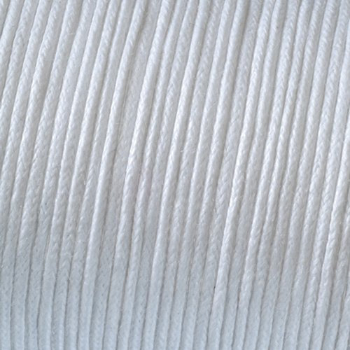 efco 2002401 Kumihimo Flechtkordel Baumwollkordel gewachst 2 mm 100 m Rolle weiß
