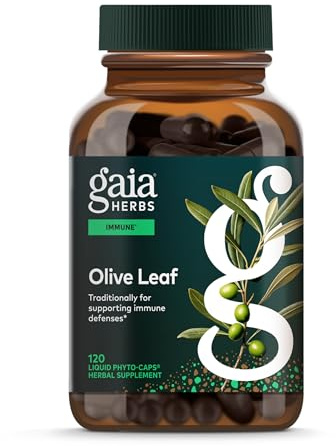 Gaia Herbs Olive Leaf - Traditional Immune Health Support - Immune System Supplement with Olive Leaf Extract & Oleuropein* - 120 Vegan Liquid Phyto-Caps (120 Servings)