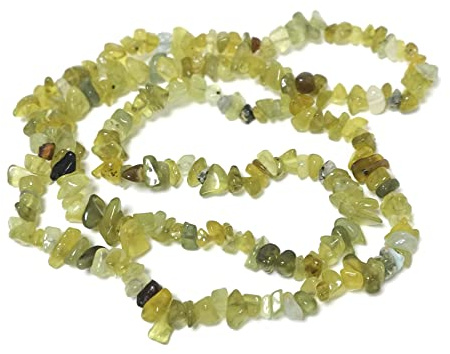 Grade A Natural Serpentine Gemstone Beads - Olive Green, 5-8mm Smooth Chips - Long Strand of 200+ - Authentic South Korean Stones for Jewellery Making, 1mm Hole
