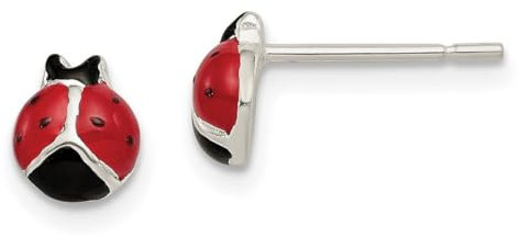 Sterling Silber Emaille Lady Bug Post Ohrringe