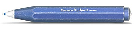 Kaweco 10000730 Al Sport Stonewashed Blue Business Kuli aus hochwertigem Aluminium I leichter Taschen-Kugelschreiber mit zuverlässiger Herzkurvenmechanik I Seidenglänzender Druckkugelschreiber 10,5 cm Blau