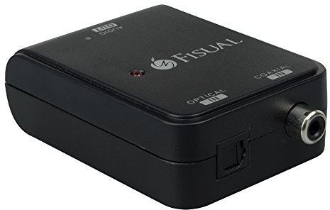 Fisual DAC-2000 Digital To Analogue Stereo Audio Converter - Toslink/Coaxial to RCA