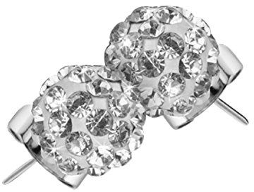 Mianova Damen Shamballa Ohrhänger aus Edelstahl in Silber mit Kristall Silber Türkis