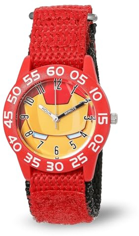Marvel Boy's 'Iron Man' Quartz Plastic and Nylon Watch, Color:Red (Model: W003247)