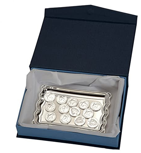 Curia Grabador - Arras de Boda Plateadas | Bandeja Grabada Personalizable | Elegancia y Tradición en tu Ceremonia | Estuche Incluido | Metal Plateado