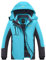 Wantdo Damen Berg Ski Jacke Wärmer Winter Fleece Mäntel Wasserdichter Atmungsaktive RegenMäntel Outdoor Kapuzen Windbreaker Jacken Türkis XL