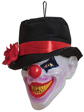 Multicolor Scary Clown Head With Light (Pack of 1) - Eye-Catching Halloween Decor, Perfect Props for Indoor & Outdoor Parties, Events, & More Halloween, World Book Day