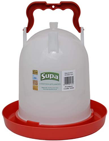 Supa Deluxe Heavy Duty Poultry Water Drinker, 3 Litre Premium Quality Drinker, Made In The UK