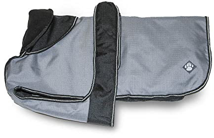 Danish Designs 2 in 1 Ultimate Grau/Schwarz herausnehmbare Polsterung Leicht Hundemantel Welpen Mantel 12 Zoll 30 cm