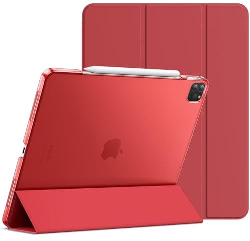JETech Case for iPad Pro 12.9-Inch (2020/2018 Model, 4th/3rd Generation), Compatible with Pencil, Cover Auto Wake/Sleep (Red)
