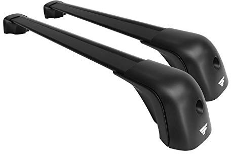 Farad Compact aerodynamische und super leise Dachträger aus Aluminium in schwarz für BMW 3 Touring - E46 1998-2005 mit hoher Dachreling