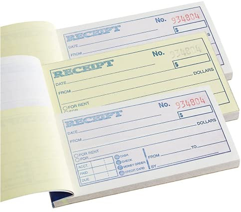 1InTheOffice Geld- und Mietbeleg 2-3/4 x 14 cm 2-teilig kohlefrei weiß kanarienfrei 50 Sets pro Buch (3 Bücher)