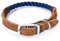 Mile High Life Collier pour Chien en Corde de Coton Qualité Supérieure avec Acier Inoxydable Boucle Ardillon Collier en Cuir Véritable(S, Marine)