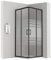 LANABLACK Cabine douche noire H 185 cm porte coulissante semi-opaque 80 x 80 cm + receveur