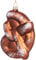 BRUBAKER Brezel - Handbemalte Weihnachtskugel aus Glas - Mundgeblasener Christbaumschmuck Figuren lustig Deko Anhänger Baumkugel - 13 cm