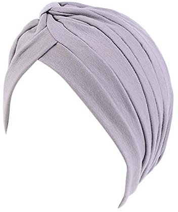 beauty YFJH Damen-Turban, Baumwolle, Kopfbedeckung, Kopfbedeckung, Haube, Haarausfall, Grau, Einheitsgröße