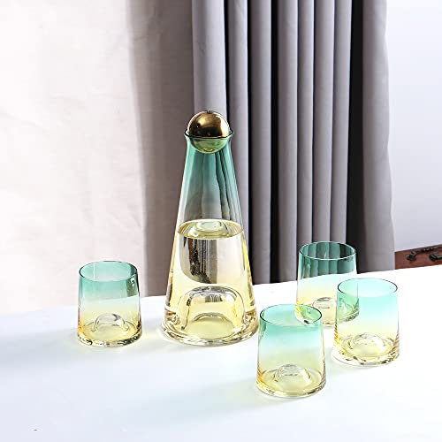 HALAWAKA Crystal Glass Wine Decanter Water Pitcher Kettle Water Jug Pot Carafe with Wooden Ball for Red Wine Hot/Cold Water Juice Ice Tea and Beverage