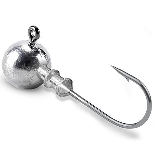 Atibin Lead Saltwater Jig Head Hook Bass Trout Fishing Hook Head Barb Sharp Fishing Jig Hooks Sharp 25pcs 1/8oz