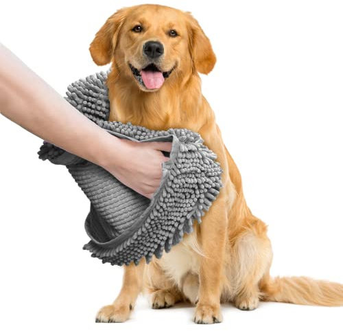Muddy Mat Secador de perros, microfibra altamente absorbente, lavable, absorbente de toallas de secado rápido, toallas de baño de felpilla extrasuave para secar mascotas grandes y cachorros pequeños,