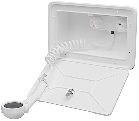 Leisure Coachworks Kit de douche extérieur pour camping-car, remorque, cowboy, blanc