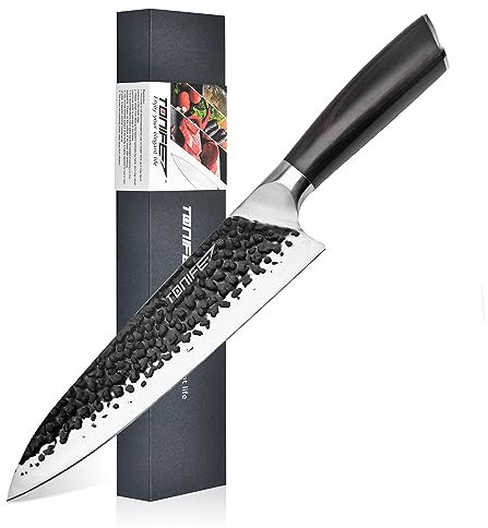 TONIFE Kochmesser Hochkohlenstoff Edelstahl 326mm 260g Küchenmesser,Chefsmesser