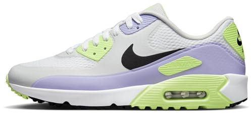 Nike Air Max 90 Golf Herren-Laufschuhe, Farbe „Washed Teal“, Weiß/Schwarz/Lila, 45.5 EU