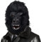 CreepyParty Maschera gorilla nera Scimpanzé animale selvatico in lattice a testa intera maschere realistiche costume per Halloween festa di Carnevale parata, Nero