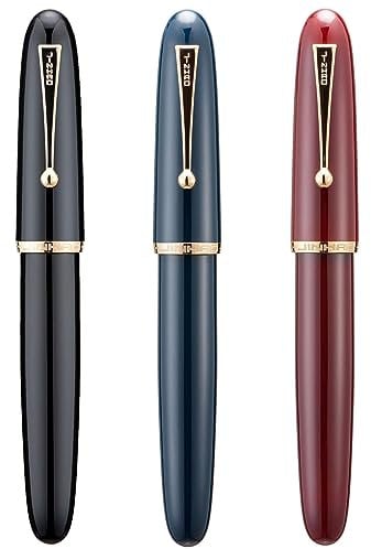 3PCS Assorted Colors Jinhao 9019 Fountain Pen Set, Size 8 Medium Nib Classic Design Smooth Writing Pen with Large Capability Converter (Gold Trim)