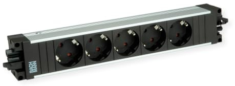 BACHMANN Steckdosenleiste Step ALU 5-Fach GST18 Schwarz 906.19145 (modulares Stecksystem mit vielseitiger Anwendung und robustem Aluminiumprofil)
