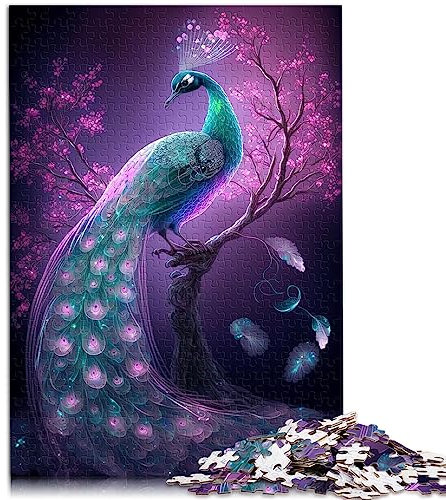 SIBREA Puzzle für Erwachsene, Prächtiger Pfau, 1000 Teile, für Jugendliche und Erwachsene ab 12 Jahren, Karton, Jigsaw, Fotorealistisch, 1000 Stück, 1 Set, 1 Puzzle, 26 x 38 cm