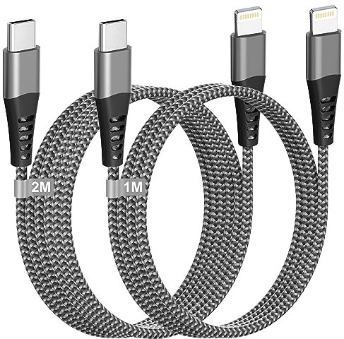USB C Lightning Kabel 1M+2M 2Pack[MFi Zertifiziert], iPhone Ladekabel USB C Lightning USB C Schnellladekabel iPhone Kabel USB C Ladekabel für Apple iPhone 14 Pro Max/14 Plus/13 Pro Max/12 Mini/11/XS/8