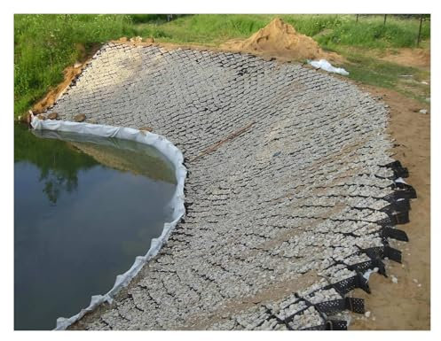 Kiesgitter Kiesmatten Böschungsraster - Erosionsschutz an Hängen, Durchlässige Pflastersteine für Rasenauffahrt/Beton/Kies, 5cm/10cm dick Hochbelastbar Geogitter Bodenpflaster-Gitter Zuschneidbar ( Co
